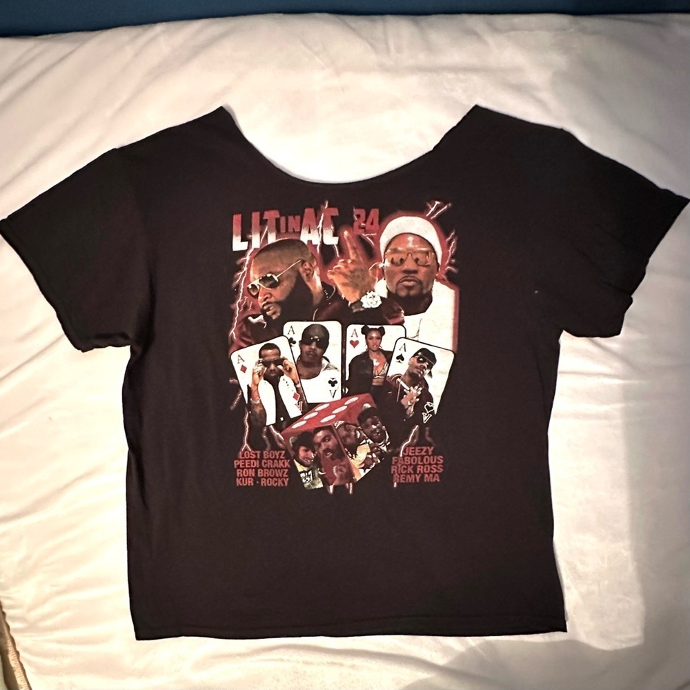 Lit in AC ‘24 Cut T Shirt Womens XL Concert Merch Jeezy Fabolous Rick Ross Rap